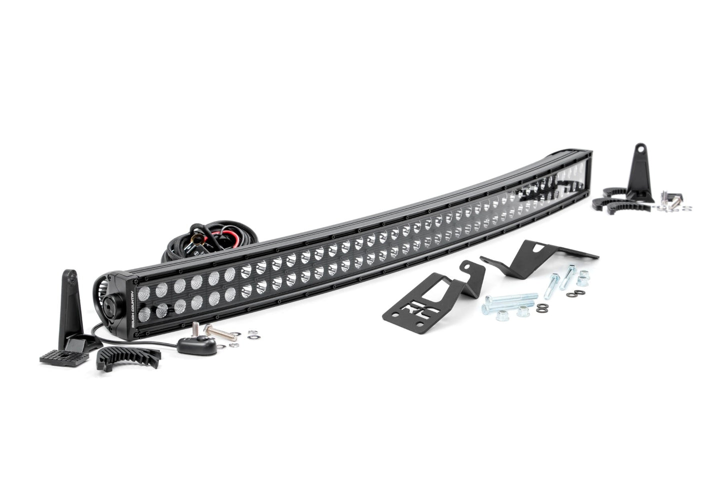 LED Light Kit Front Mount 40 Inch Black Dual Row Amber DRL Can-Am Commander Max Rough Country