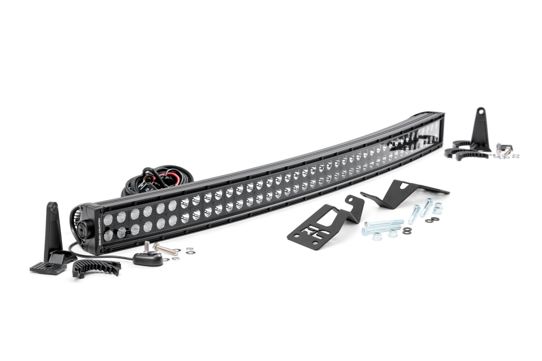 LED Light Kit Front Mount 40 Inch Black Dual Row Amber DRL Can-Am Commander Max Rough Country