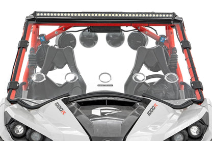 LED Light Kit Front Mount 40 Inch Black Dual Row Amber DRL Can-Am Commander Max Rough Country-1