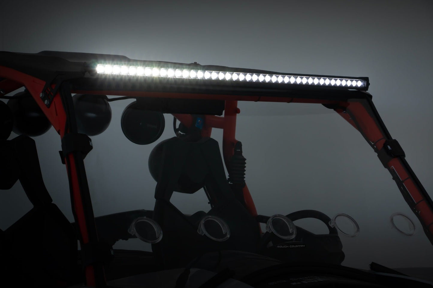 LED Light Kit Front Mount 40 Inch Black Dual Row Amber DRL Can-Am Commander Max Rough Country-5