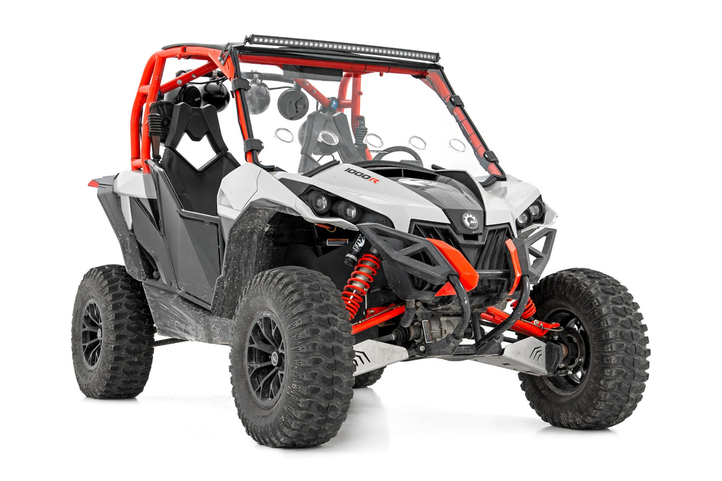 LED Light Kit Front Mount 40 Inch Black Single Row Can-Am Commander Max 1000 Rough Country-3