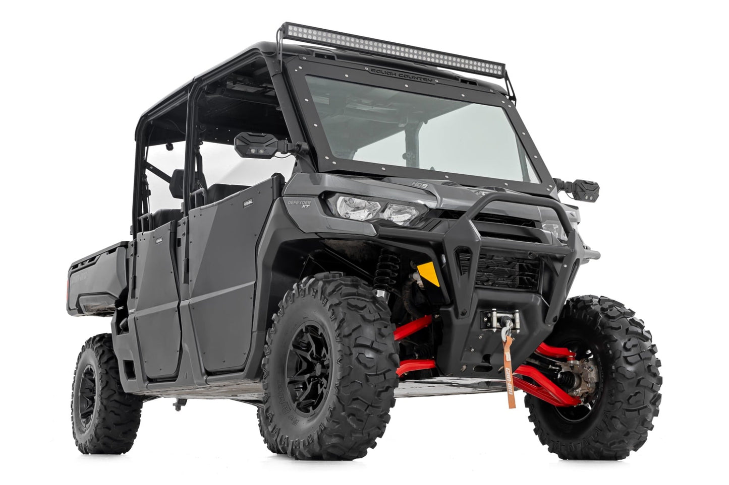 Aluminum Control Arms High Clearance w/ 2 Inch Forward Offset Red Can-Am Defender HD Rough Country-2