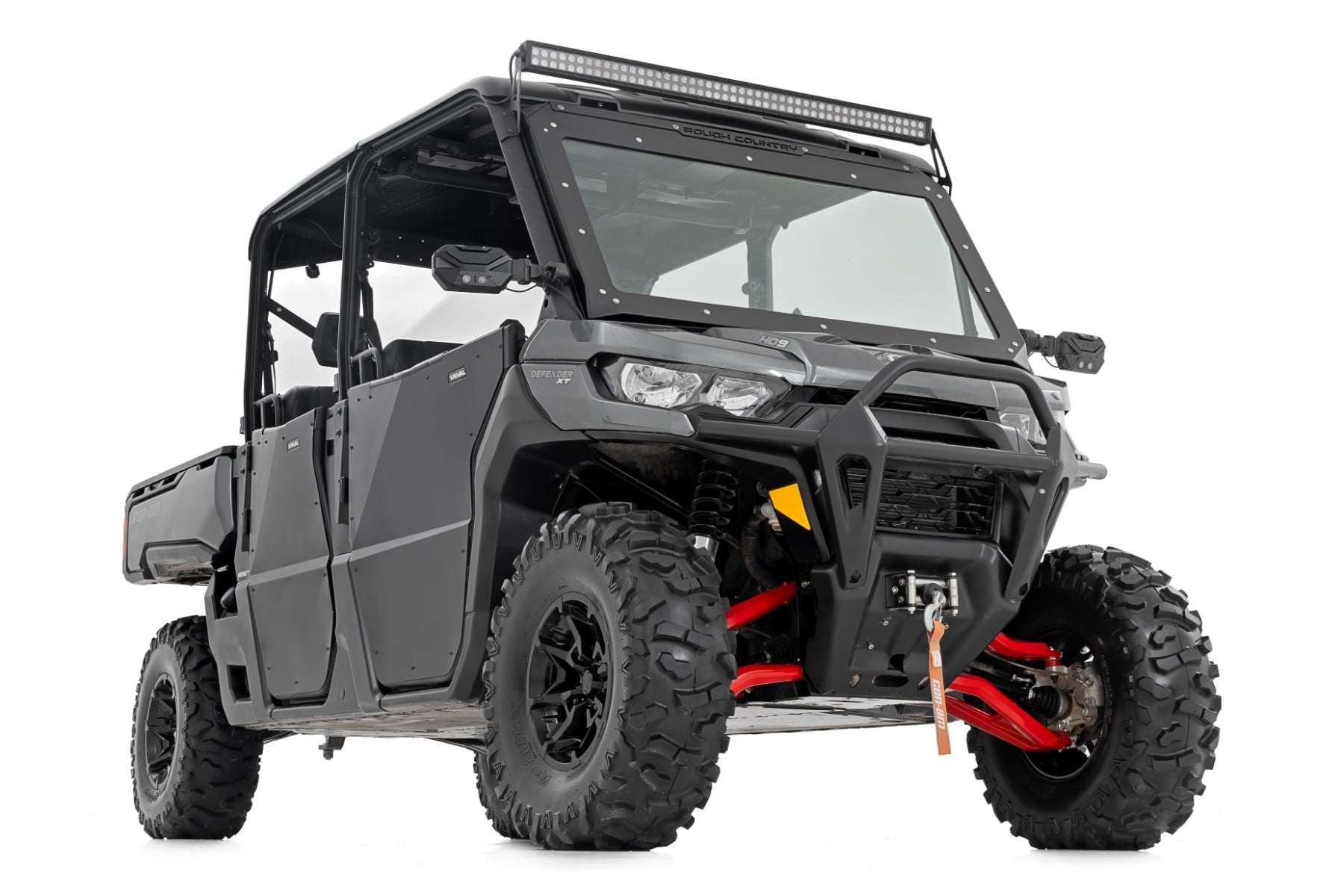 Aluminum Control Arms High Clearance w/ 2 Inch Forward Offset Red Can-Am Defender HD Rough Country-2