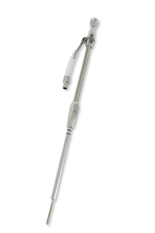 Engine Oil Dipstick & Tube Braided Stainless Steel Fits 1980-1985 Chevrolet 305-350 Small Block Mr Gasket-1
