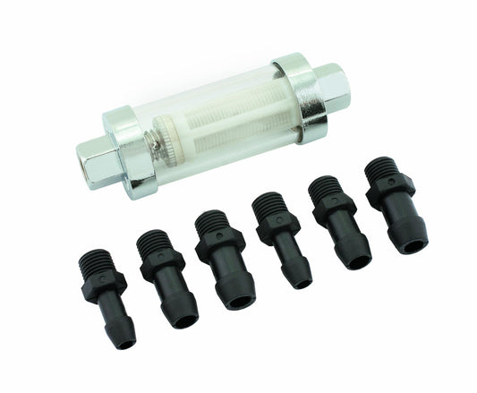 Clearview Inline Fuel Filter Fits Carbureted Applications Up to 10 PSI Mr Gasket