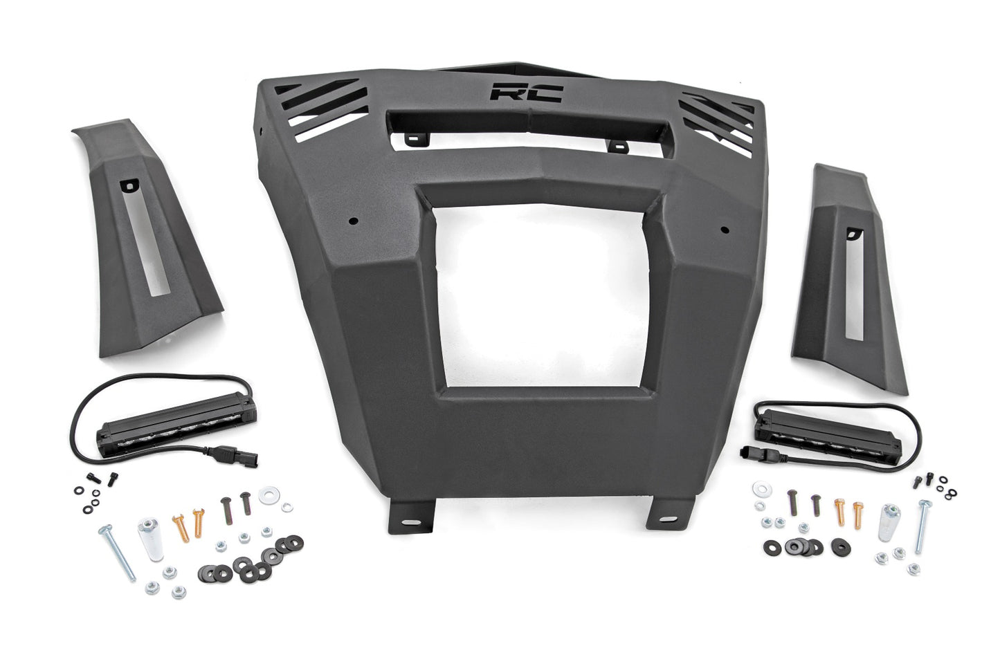 Rough Country Front Bumper with 6 Inch Black Slimline LED Pair 16-22 Can-Am Defender Rough Country