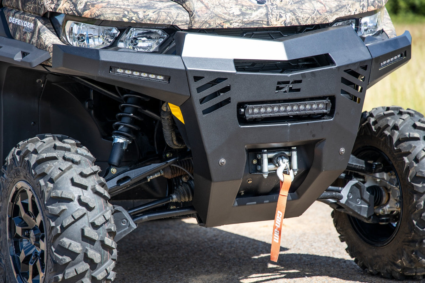 Rough Country Front Bumper with 12 Inch and 6 Inch Pair Combo 16-22 Can-Am Defender Rough Country