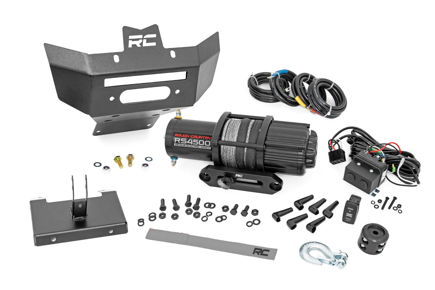 Winch Bumper 4500-Lb Winch Synthetic Rope Can-Am Renegade 1000/Renegade 500 Rough Country