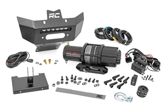 Winch Bumper 4500-Lb Winch Black Series LED 6 Inch Light Can-Am Renegade 1000/Renegade 500 Rough Country
