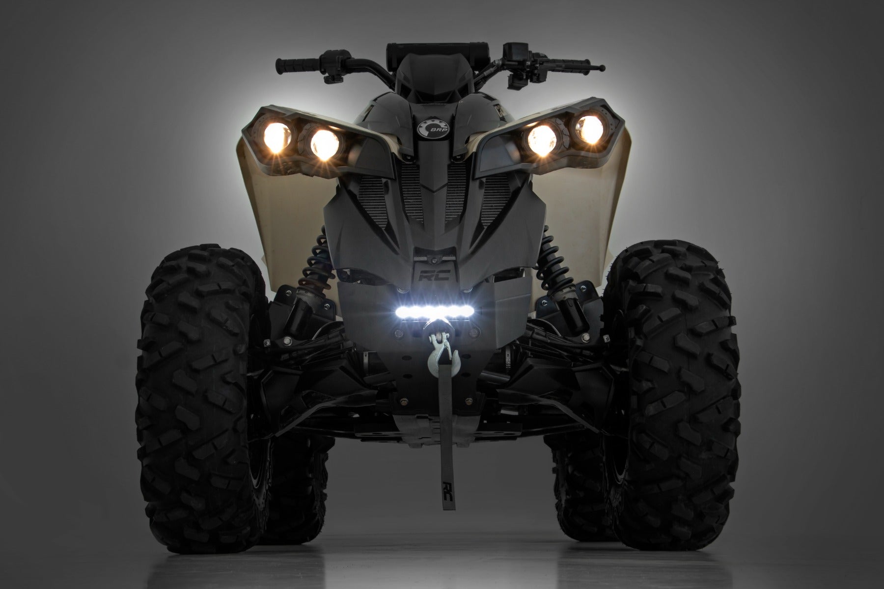 Rough Country Winch Bumper Black Series LED 6 Inch Light Slime Line 13-21 Can-Am Renegade Rough Country
