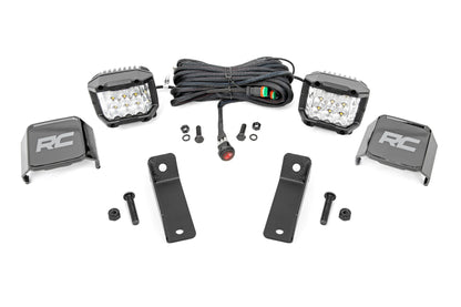 LED Light Kit Rear Mount 2 Inch Chrome Pair Wide Angle Can-Am Maverick Sport 1000R Rough Country