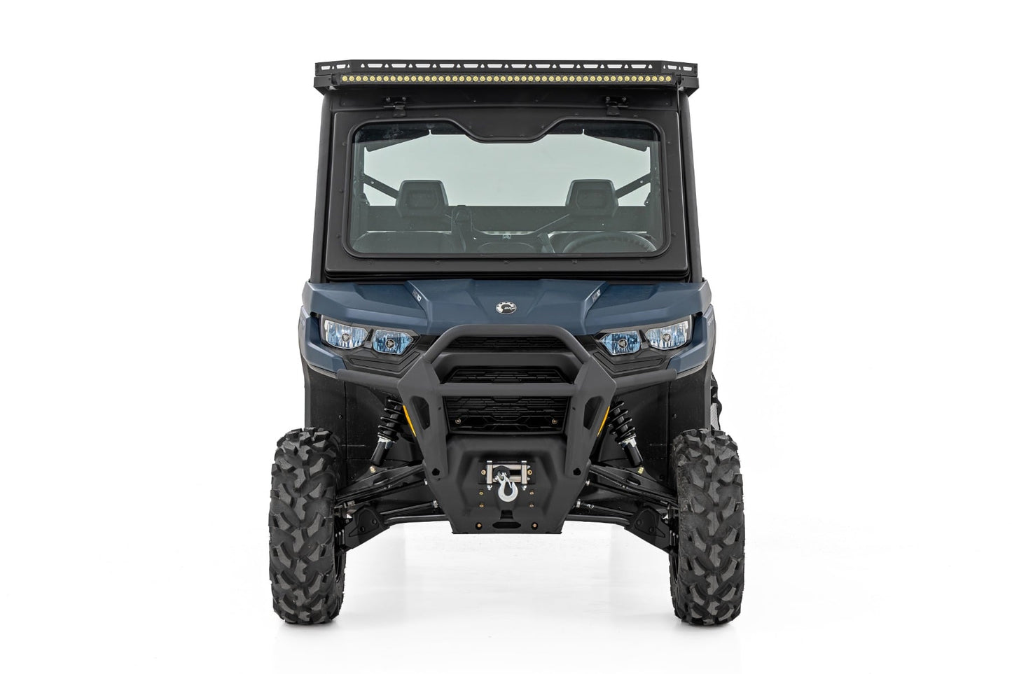 LED Light Deck Roof 50 Inch Black Single Row Can-Am Defender MAX HD10 Rough Country-2