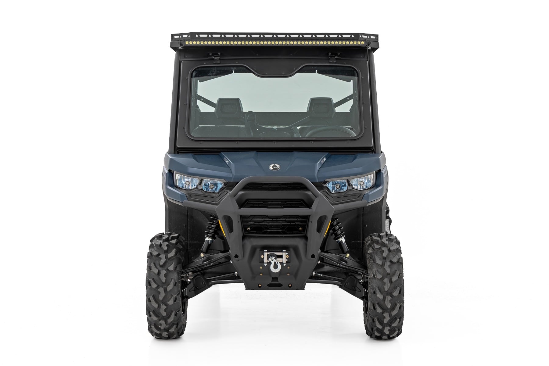 LED Light Deck Roof 50 Inch Black Single Row Can-Am Defender MAX HD10 Rough Country-2