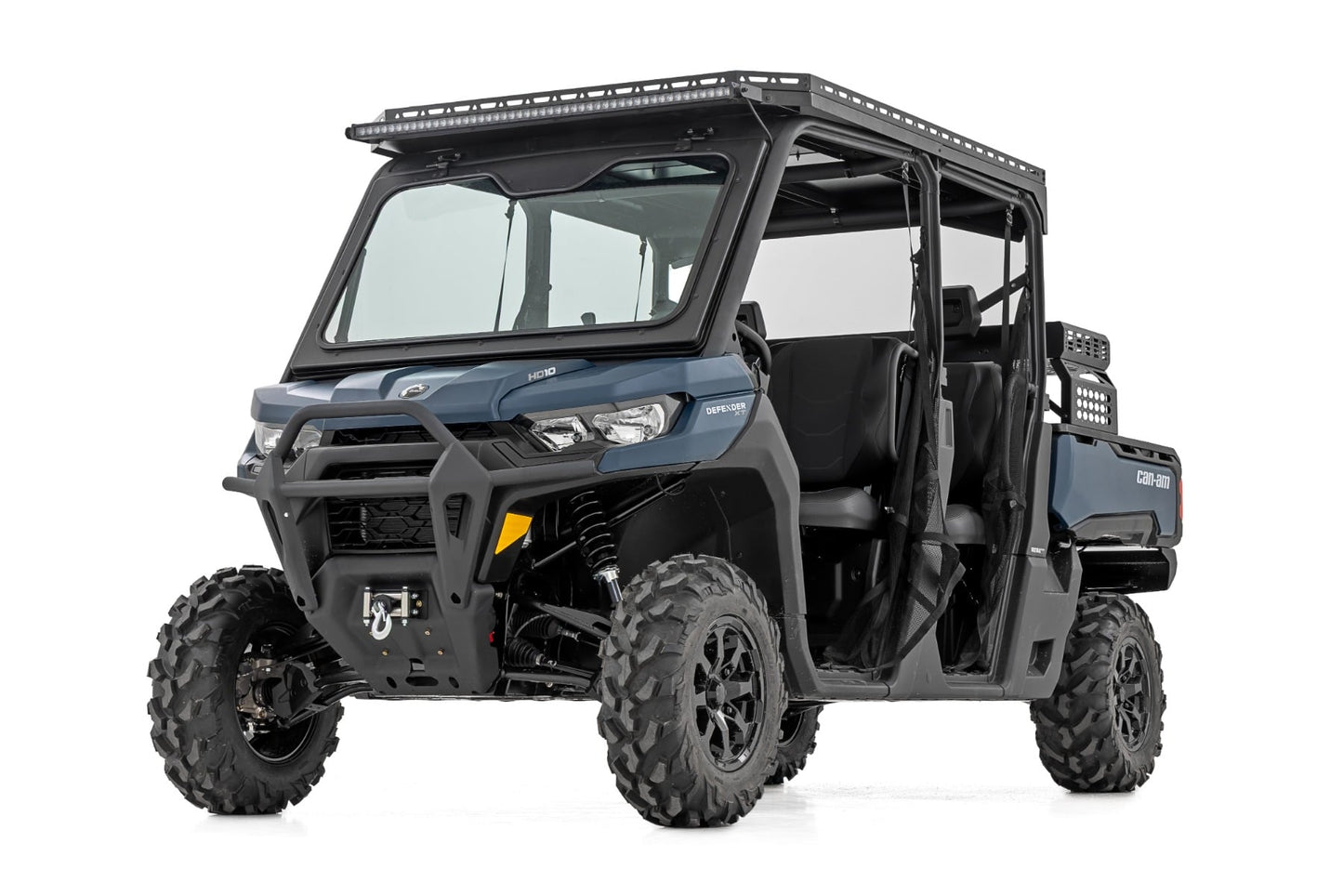 LED Light Deck Roof 50 Inch Black Single Row Can-Am Defender MAX HD10 Rough Country-5