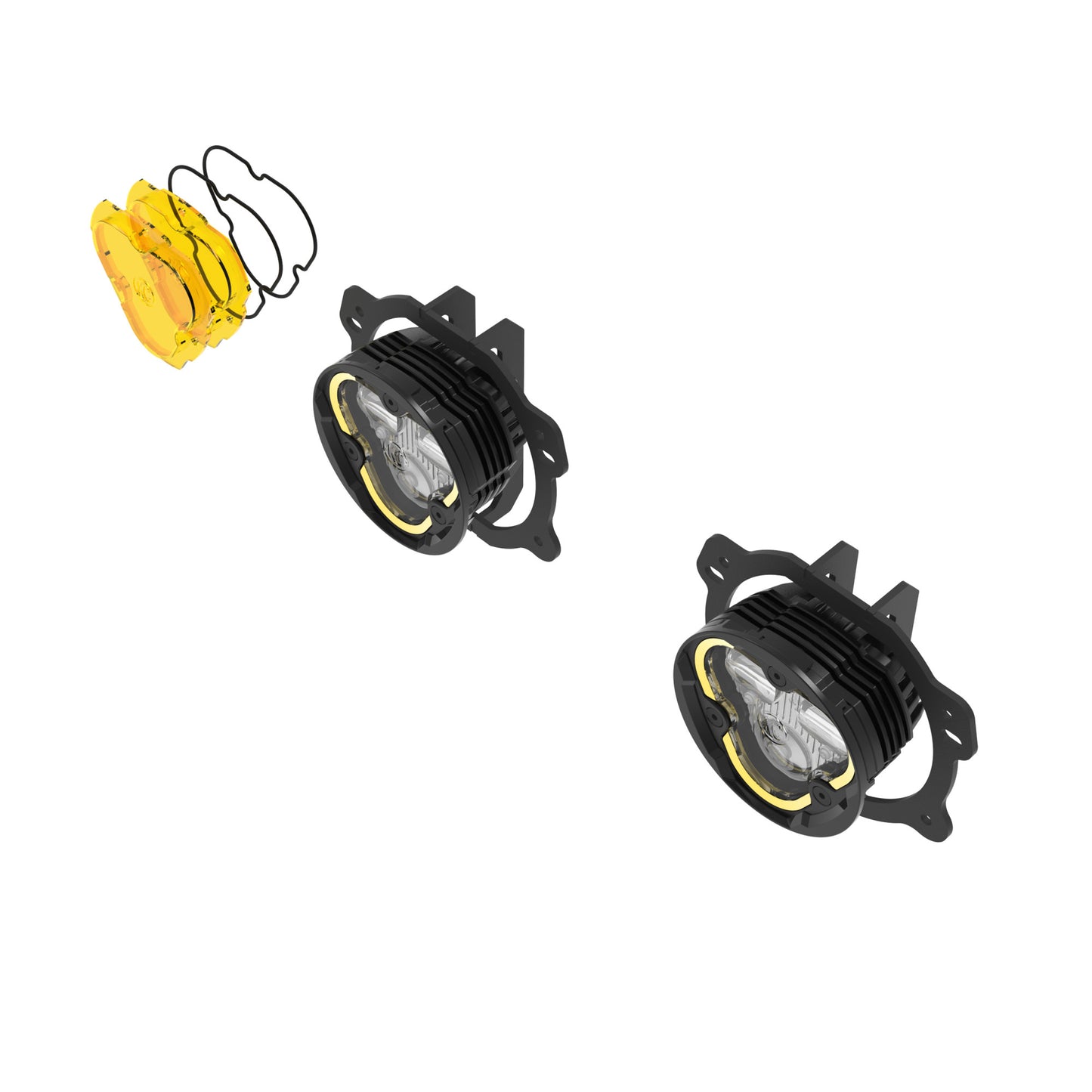 KC Flex Era 3 LED DM SAE Fog 2- Light Master Kit 07-23 Jeep JK JL JT Plastic Bumper KC Hilites-2