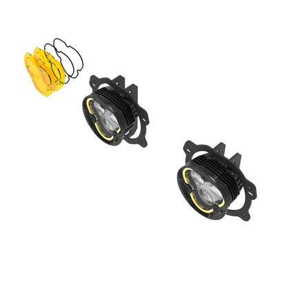 KC Flex Era 3 LED DM SAE Fog 2- Light Master Kit 07-23 Jeep JK JL JT Plastic Bumper KC Hilites-2