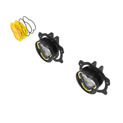 KC Flex Era 3 LED DM SAE Fog 2- Light Master Kit 07-23 Jeep JK JL JT Plastic Bumper KC Hilites-26