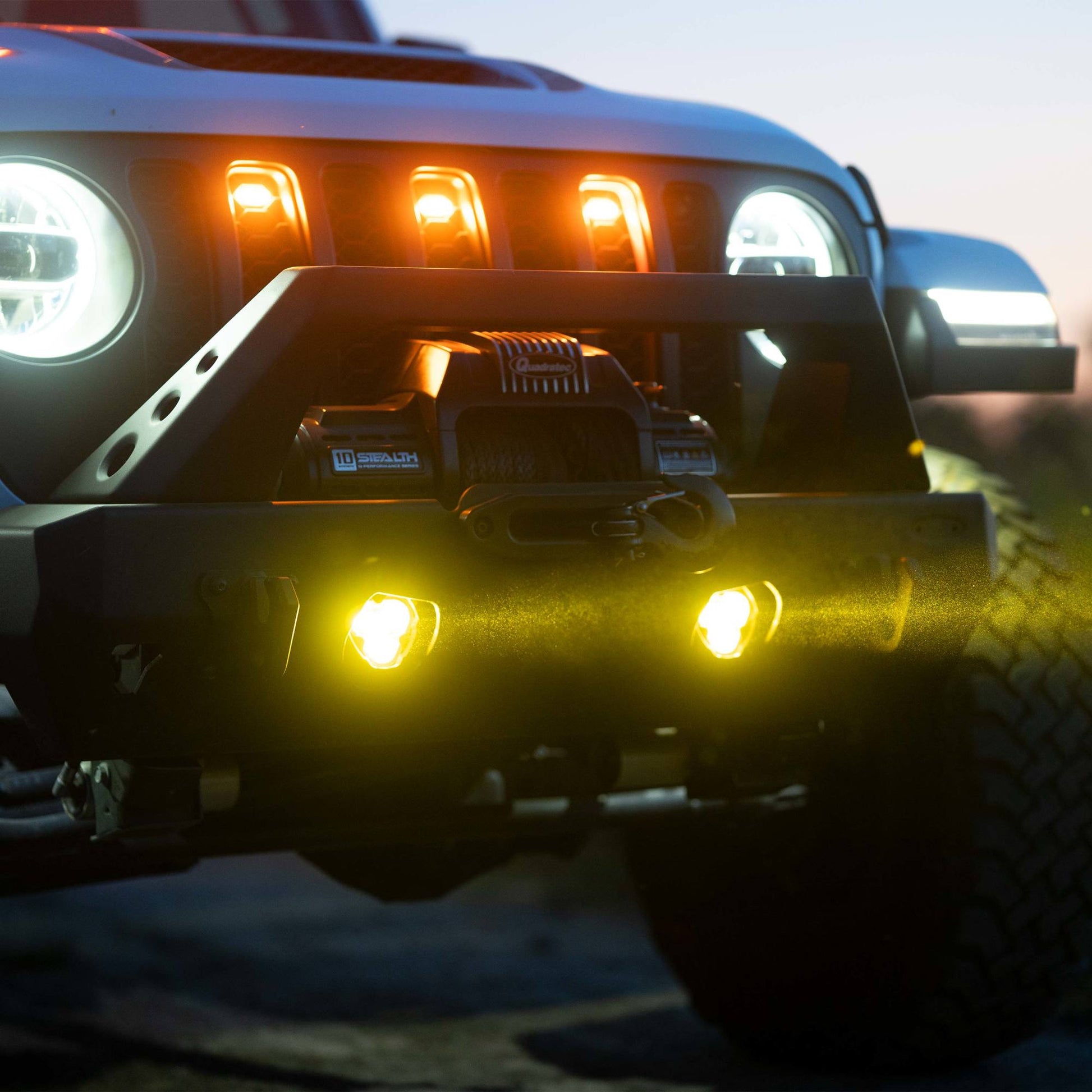KC Flex Era 3 LED DM SAE Fog 2- Light Master Kit 10-24 Jeep JK JL JT Aftermarket KC Hilites-13