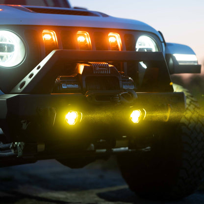 KC Flex Era 3 LED DM SAE Fog 2- Light Master Kit 10-24 Jeep JK JL JT Aftermarket KC Hilites-13