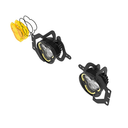 Flex Era 3 LED DM SAE Fog 2- Light Master Kt 18-24 Jeep Wrangler JL/Gladiator JT KC Hilites-2