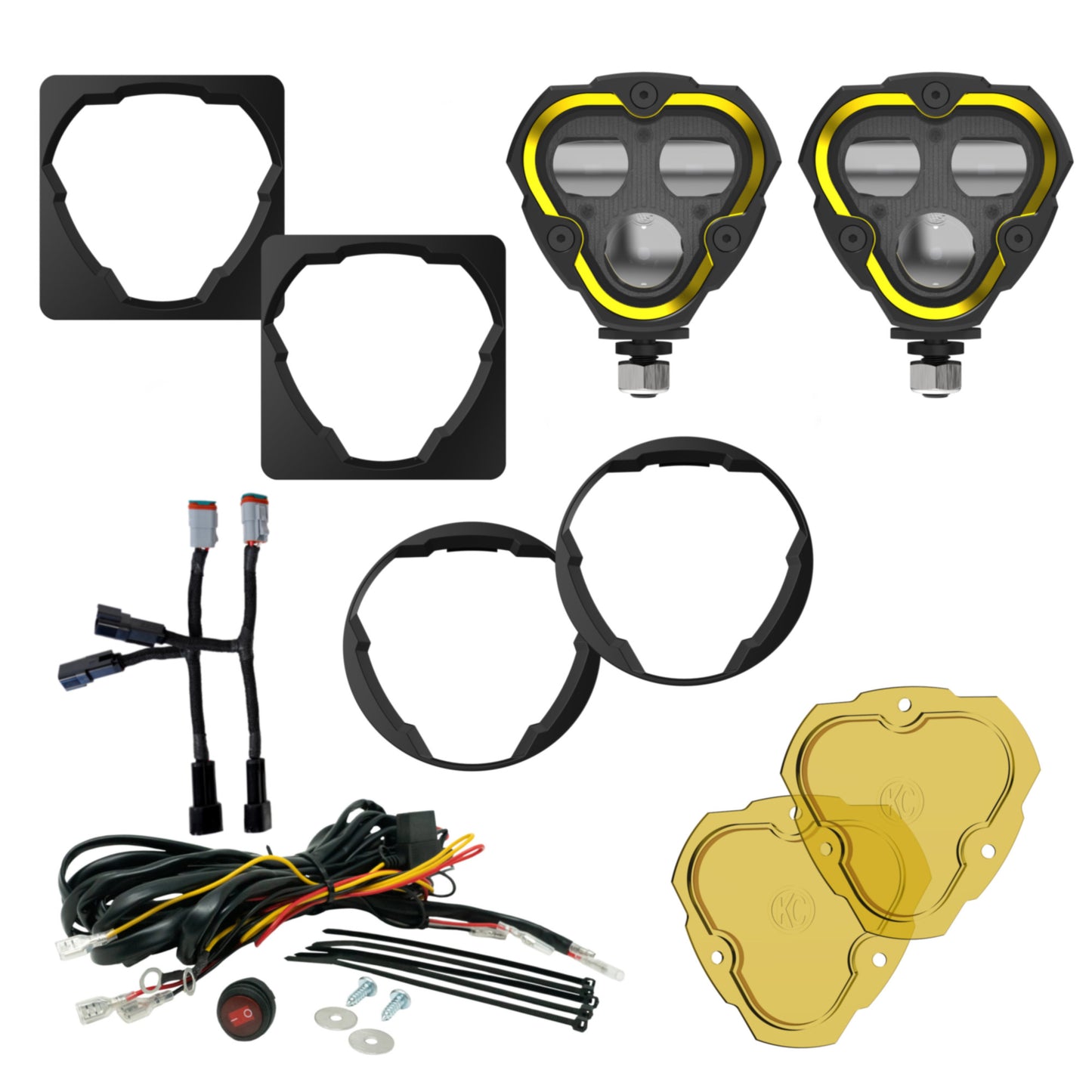 KC Flex Era 3 LED DM SAE Fog 2- Light Master Kit 12-24 Toyota Taco/4Runner/Tundra Aftermarket KC Hilites