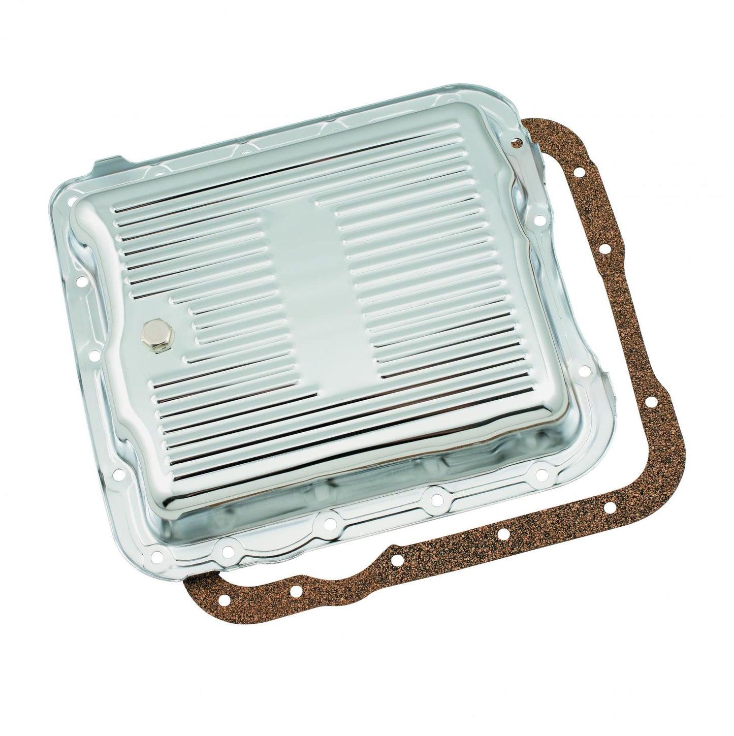 Transmission Oil Pan Chrome Fits GM TH700R4/4L60/4L60E Stock Depth and Capacity Finned Design Mr Gasket