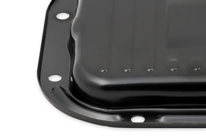 Transmission Oil Pan Black Steel Fits Chrysler Torqueflite TF-727. Stock Depth and Capacity Finned Design Mr Gasket-1