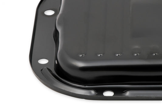 Transmission Oil Pan Black Steel Fits Chrysler Torqueflite TF-727. Stock Depth and Capacity Finned Design Mr Gasket-1