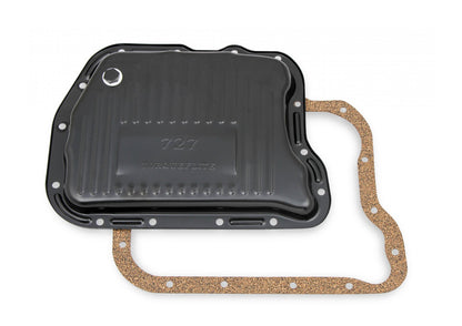 Transmission Oil Pan Black Steel Fits Chrysler Torqueflite TF-727. Stock Depth and Capacity Finned Design Mr Gasket-3