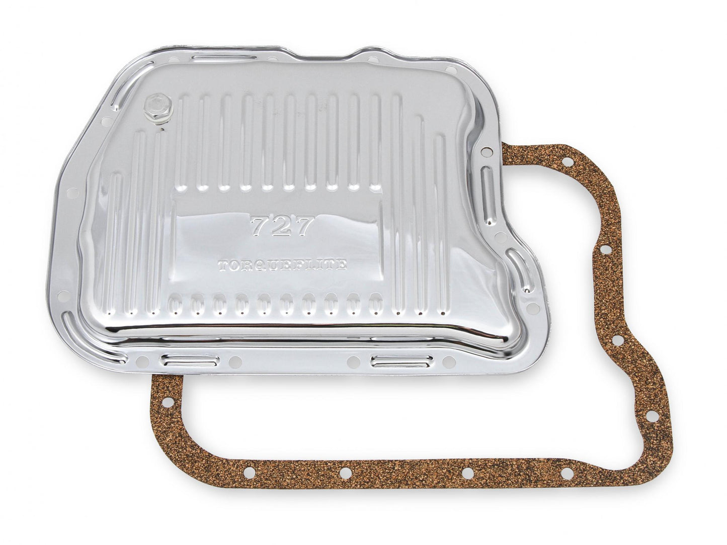 Transmission Oil Pan Chrome Fits Chrysler Torqueflite TF-727. Stock Depth and Capacity Finned Design Mr Gasket-2