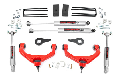 3.5 Inch Lift Kit w/ Overloads Red Silverado/Sierra 2500HD/3500HD (11-19) Rough Country