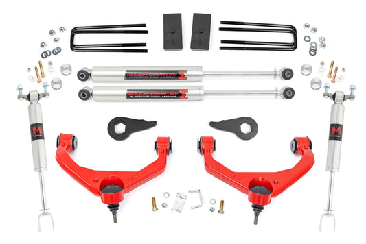 3.5 Inch Lift Kit M1 w/ Overloads Red Silverado/Sierra 2500HD/3500HD (11-19) Rough Country