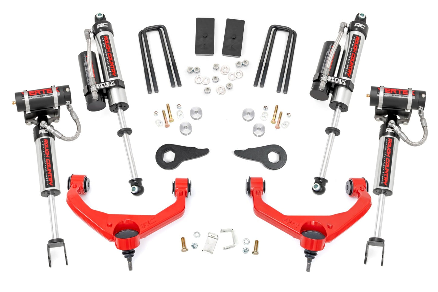 3.5 Inch Lift Kit Vertex w/ Overloads Red Silverado/Sierra 2500HD/3500HD (11-19) Rough Country