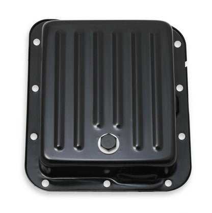 Transmission Oil Pan Black Steel Fits Ford C4 case-filled. Stock Depth and Capacity Finned Design Mr Gasket-2