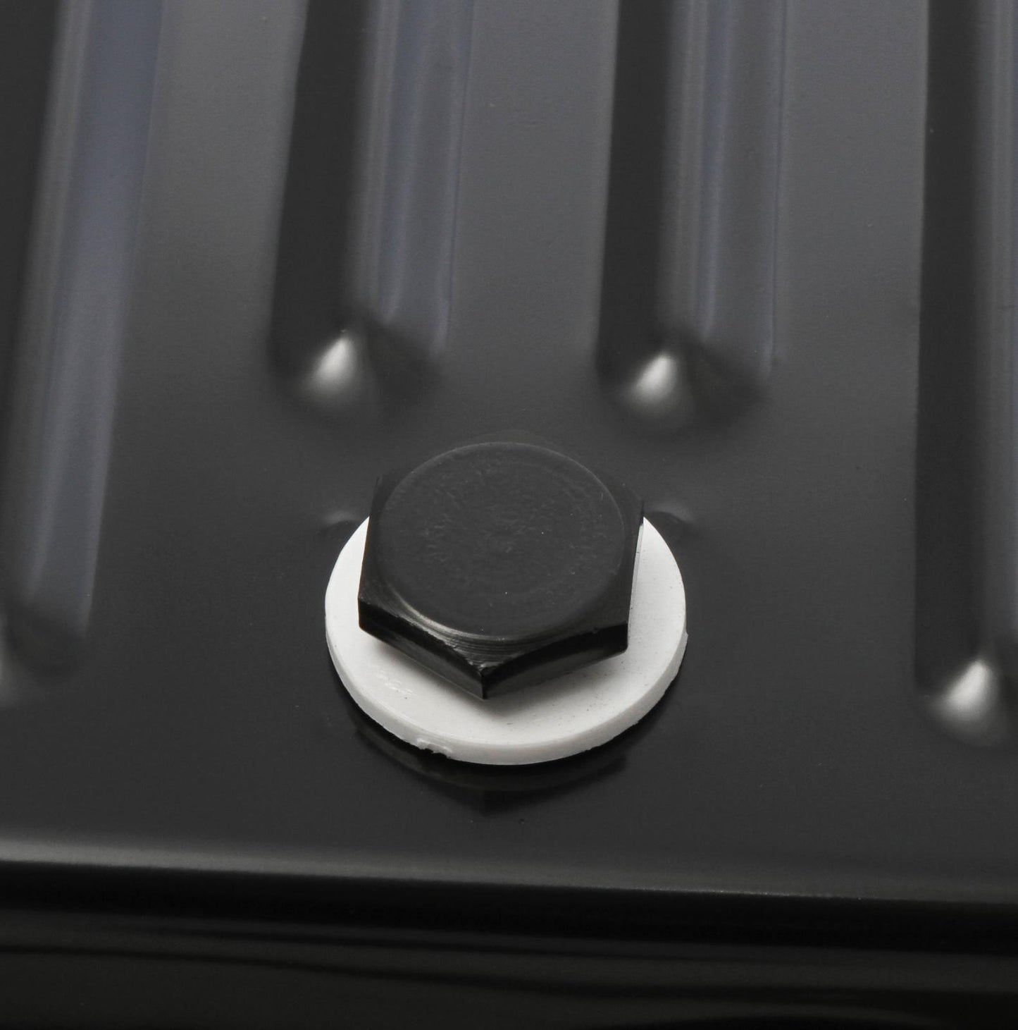 Transmission Oil Pan Black Steel Fits Ford C4 case-filled. Stock Depth and Capacity Finned Design Mr Gasket-3