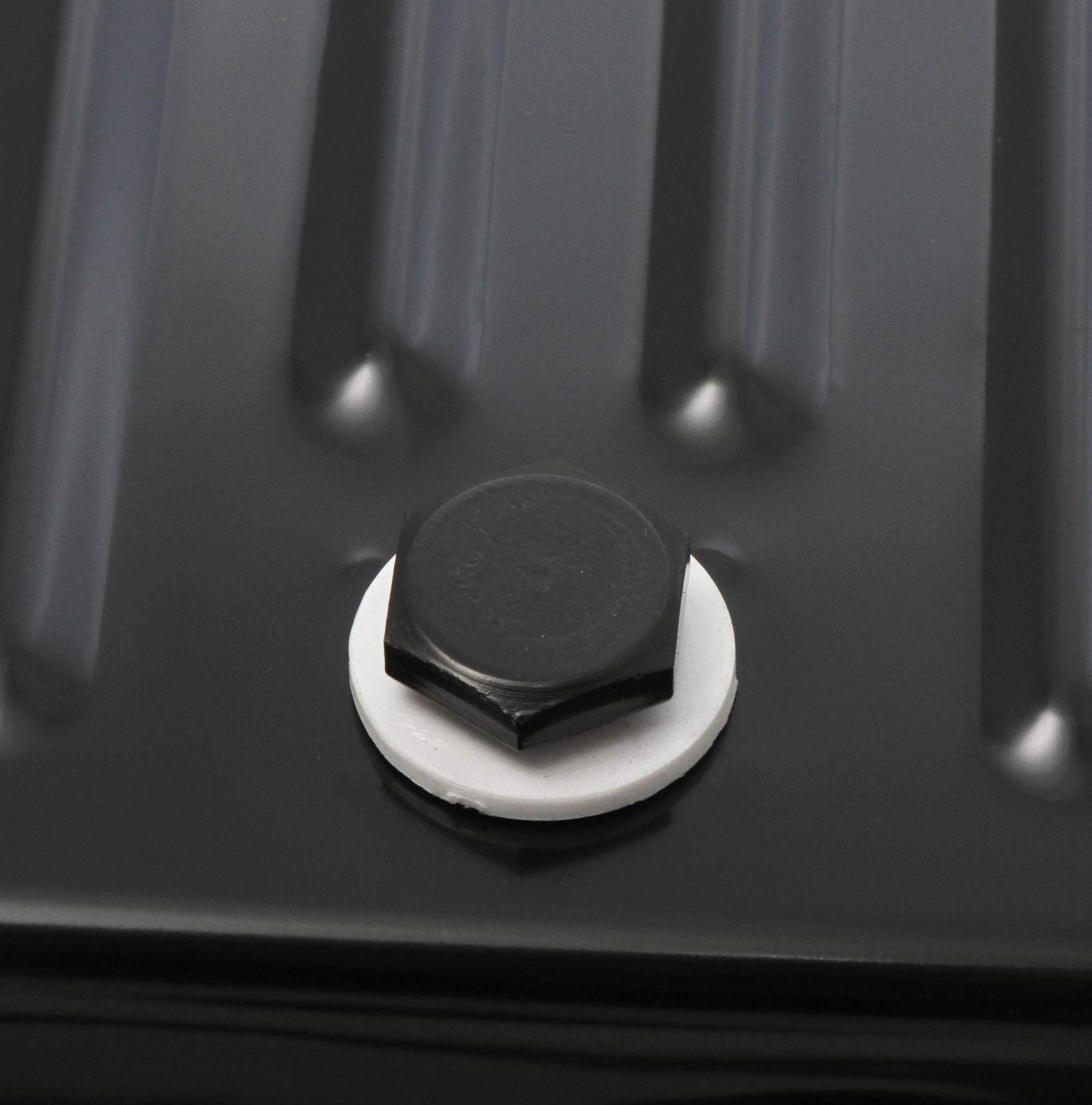 Transmission Oil Pan Black Steel Fits Ford C4 case-filled. Stock Depth and Capacity Finned Design Mr Gasket-3