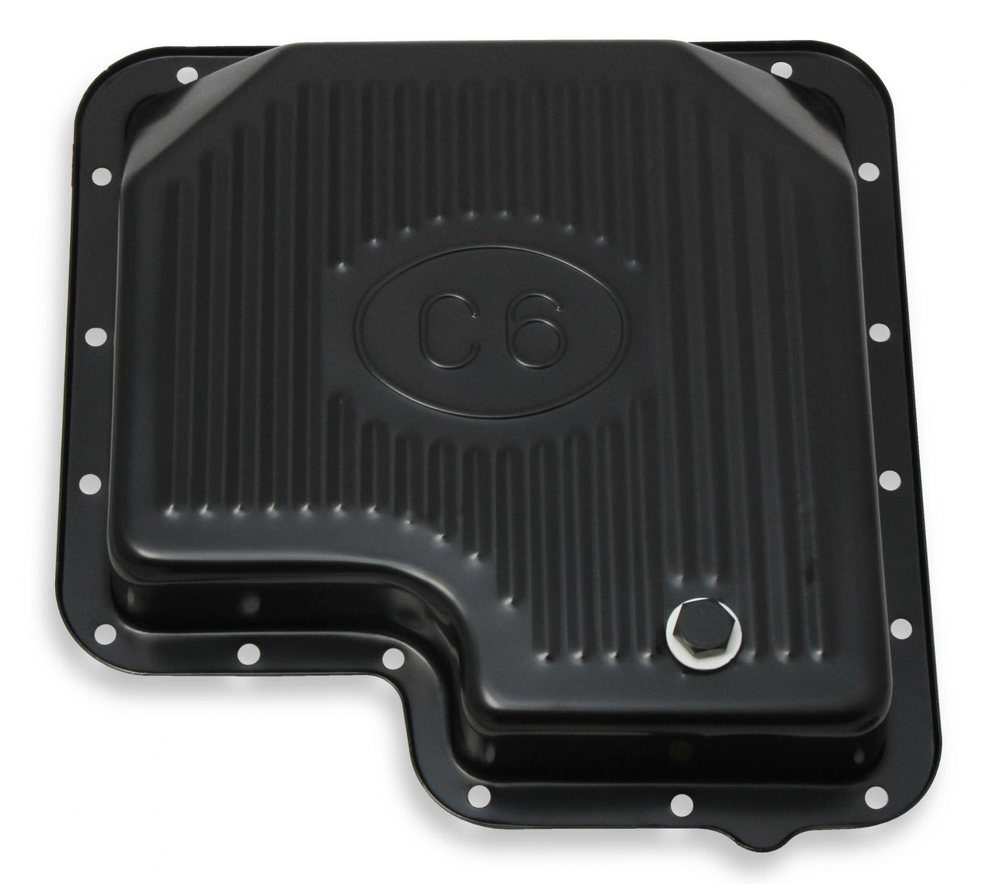 Transmission Oil Pan Black Steel Fits Ford C6 Stock Depth and Capacity Finned Design Mr Gasket-2