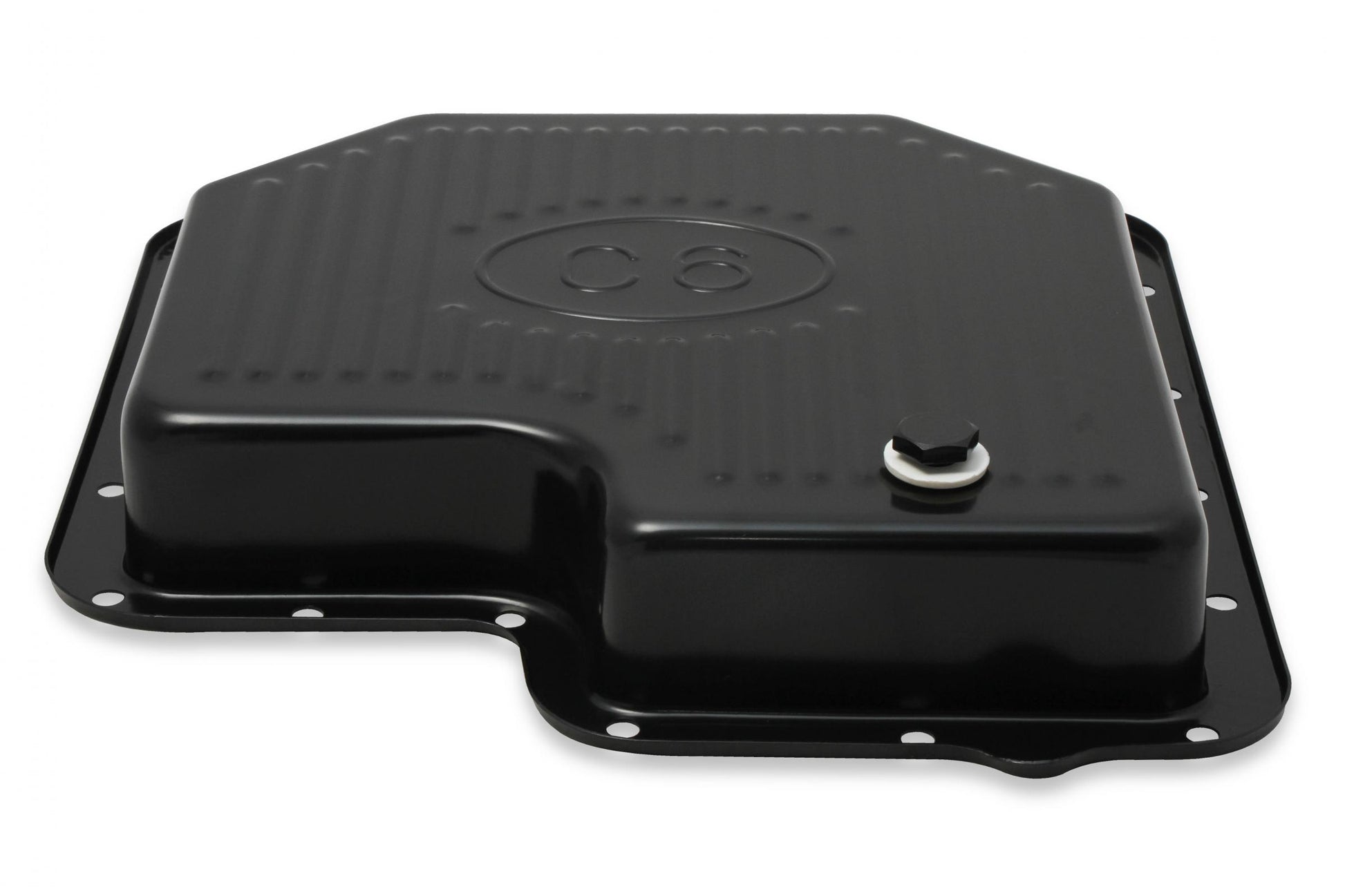 Transmission Oil Pan Black Steel Fits Ford C6 Stock Depth and Capacity Finned Design Mr Gasket-6