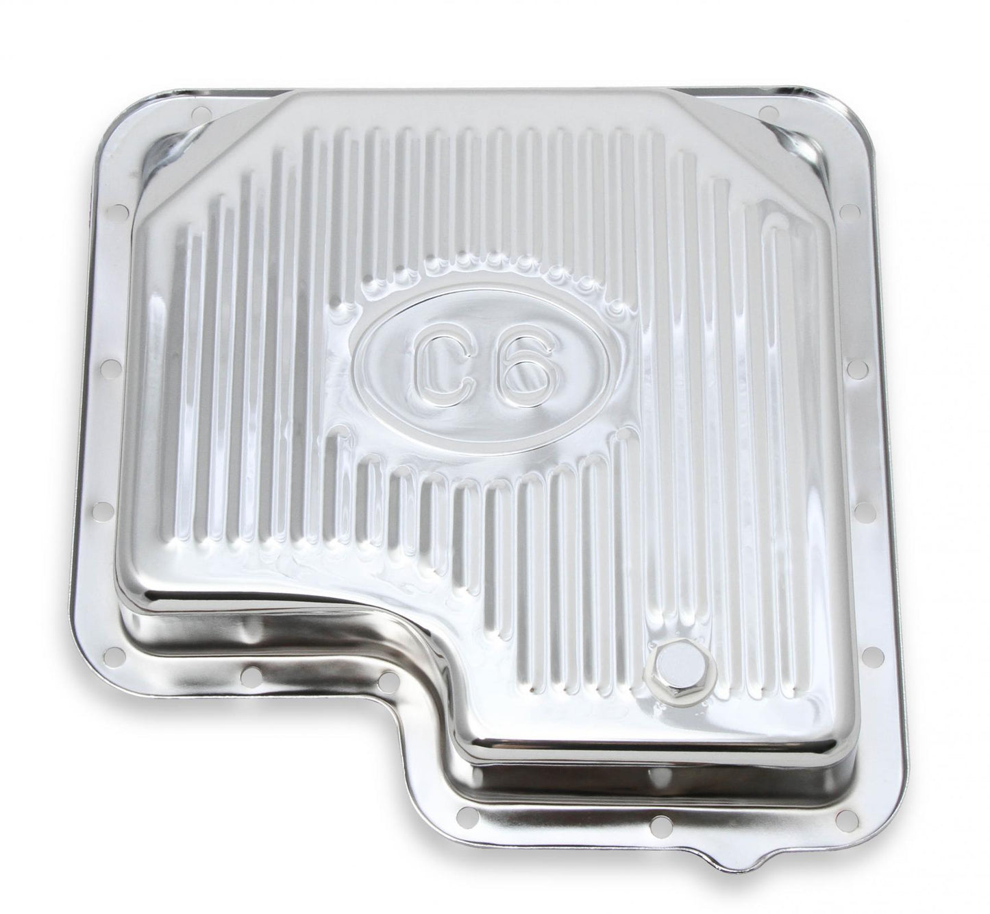 Transmission Oil Pan Chrome Fits Ford C6 Stock Depth and Capacity Finned Design Mr Gasket-2