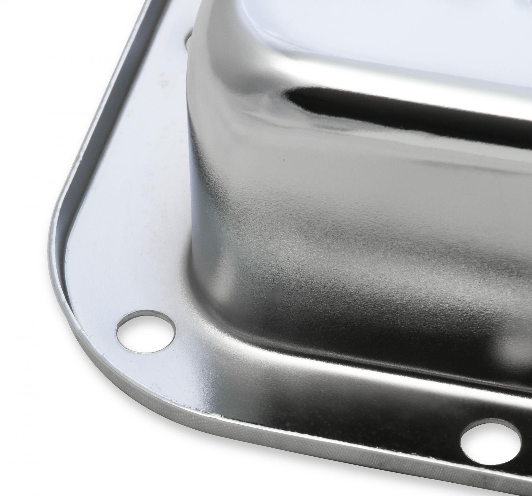 Transmission Oil Pan Chrome Fits Ford C6 Stock Depth and Capacity Finned Design Mr Gasket-4