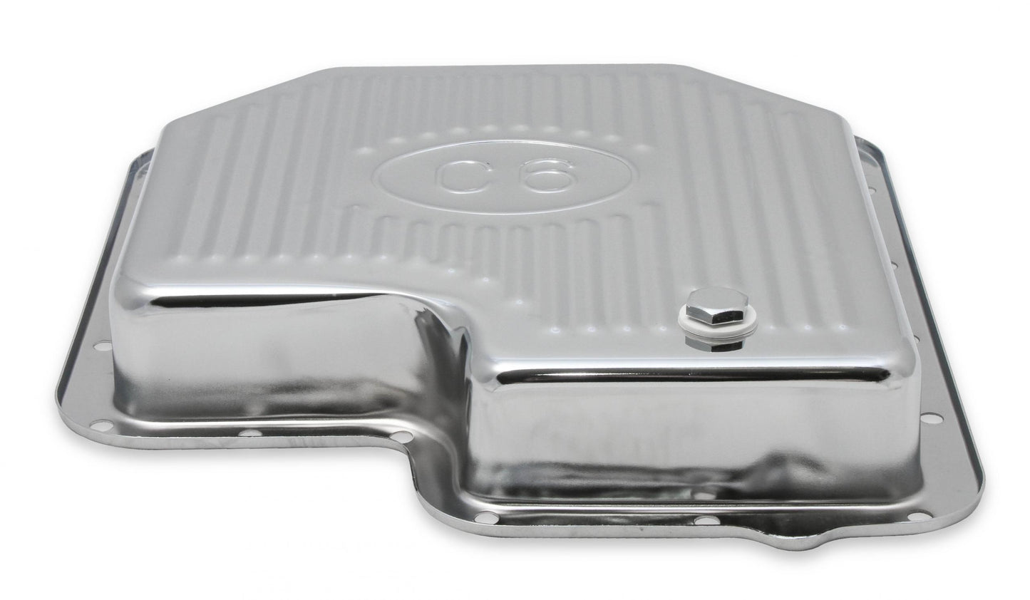 Transmission Oil Pan Chrome Fits Ford C6 Stock Depth and Capacity Finned Design Mr Gasket-5