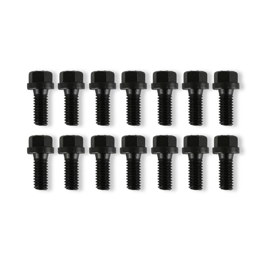 Header Bolts 5/16-18 x 3/4 Inch Hex Head Black Oxide Fits Small Block Chrysler 318/340/360 & Hooker Headers with adapter Plates Mr Gasket