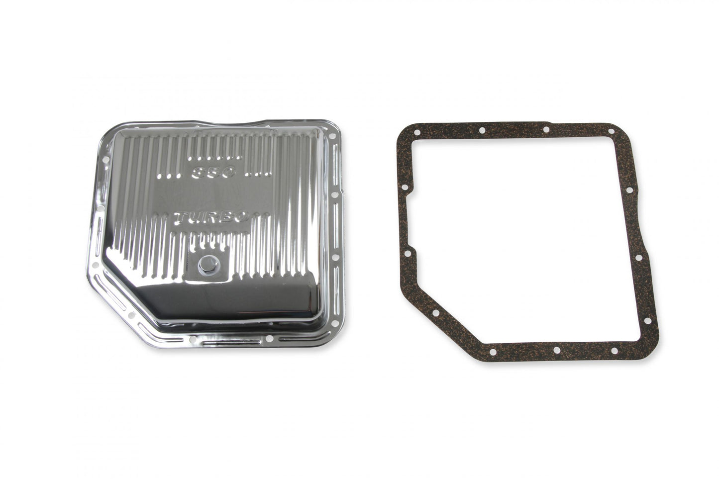 Transmission Oil Pan Chrome Fits GM TH350 Stock Depth and Capacity Finned Design Mr Gasket