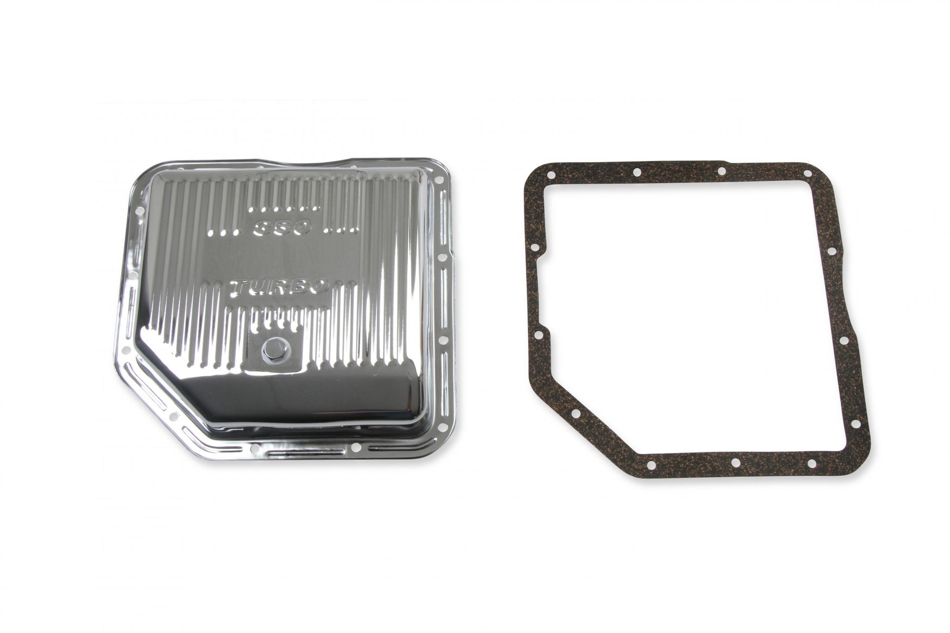 Transmission Oil Pan Chrome Fits GM TH350 Stock Depth and Capacity Finned Design Mr Gasket