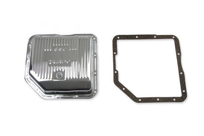 Transmission Oil Pan Chrome Fits GM TH350 Stock Depth and Capacity Finned Design Mr Gasket