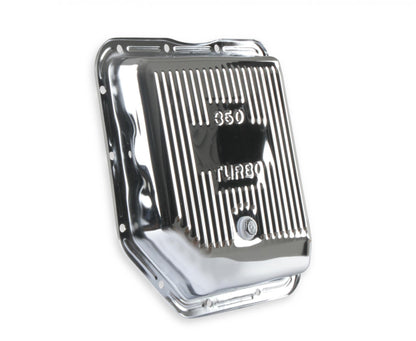Transmission Oil Pan Chrome Fits GM TH350 Stock Depth and Capacity Finned Design Mr Gasket-7