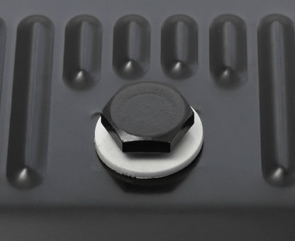 Transmission Oil Pan Black Steel Fits GM TH350 Stock Depth and Capacity Finned Design Mr Gasket-3