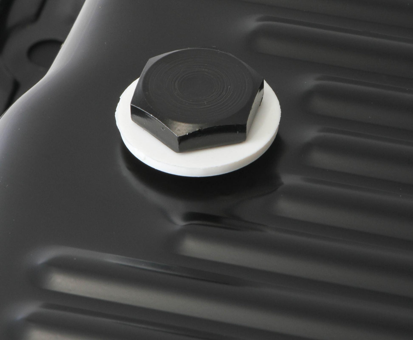 Transmission Oil Pan Black Steel Fits GM TH700R4/4L60/4L60E Stock Depth and Capacity Finned Design Mr Gasket-3