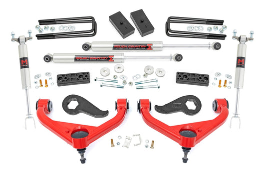 3 Inch Lift Kit UCAs M1 w/ Overloads Red Silverado/Sierra 2500HD/3500HD (20-26) Rough Country