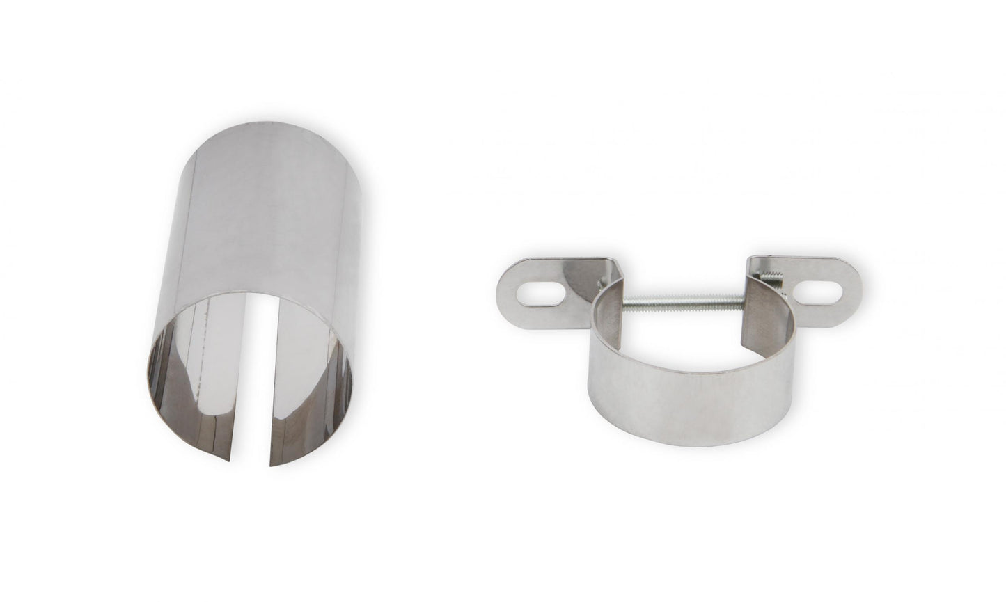 Chrome Coil Holder Bracket with Bolt Horizontal Mount Fits Most Horizontally Mounted Canister Style Coils Mr Gasket-1
